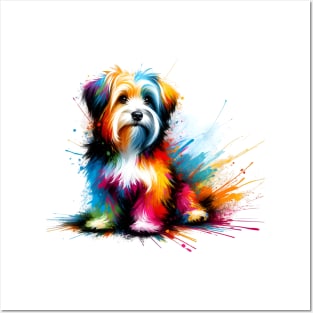 Tibetan Terrier in Colorful Abstract Splash Art Posters and Art